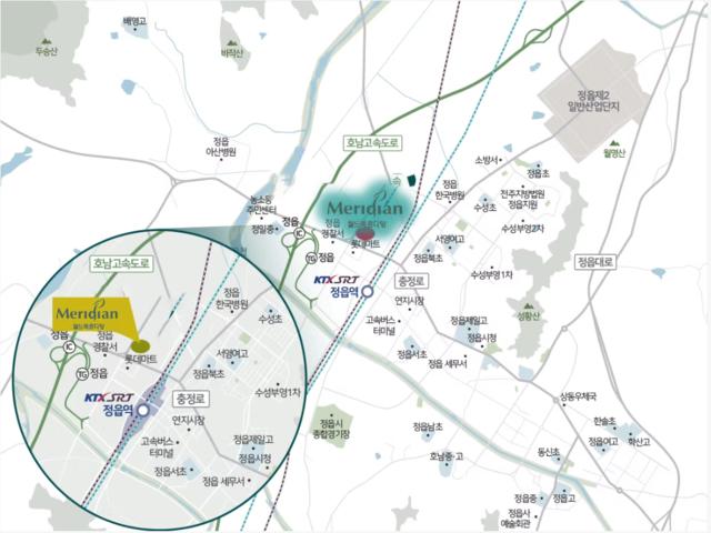 정읍 월드메르디앙 모델하우스 입지